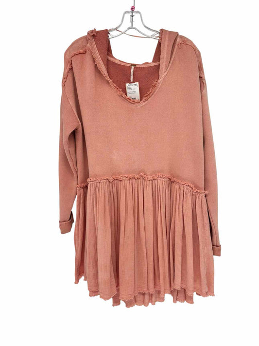 Free People Summer Dreams Pullover Hoodie Peach Size M Sweatshirt