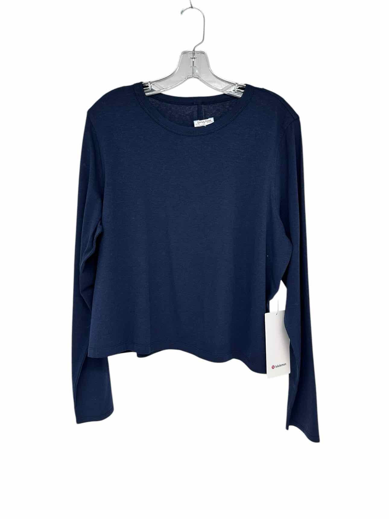Lululemon Classic-Fit Cotton-Blend Long Sleeve Navy Size 12 **NEW**