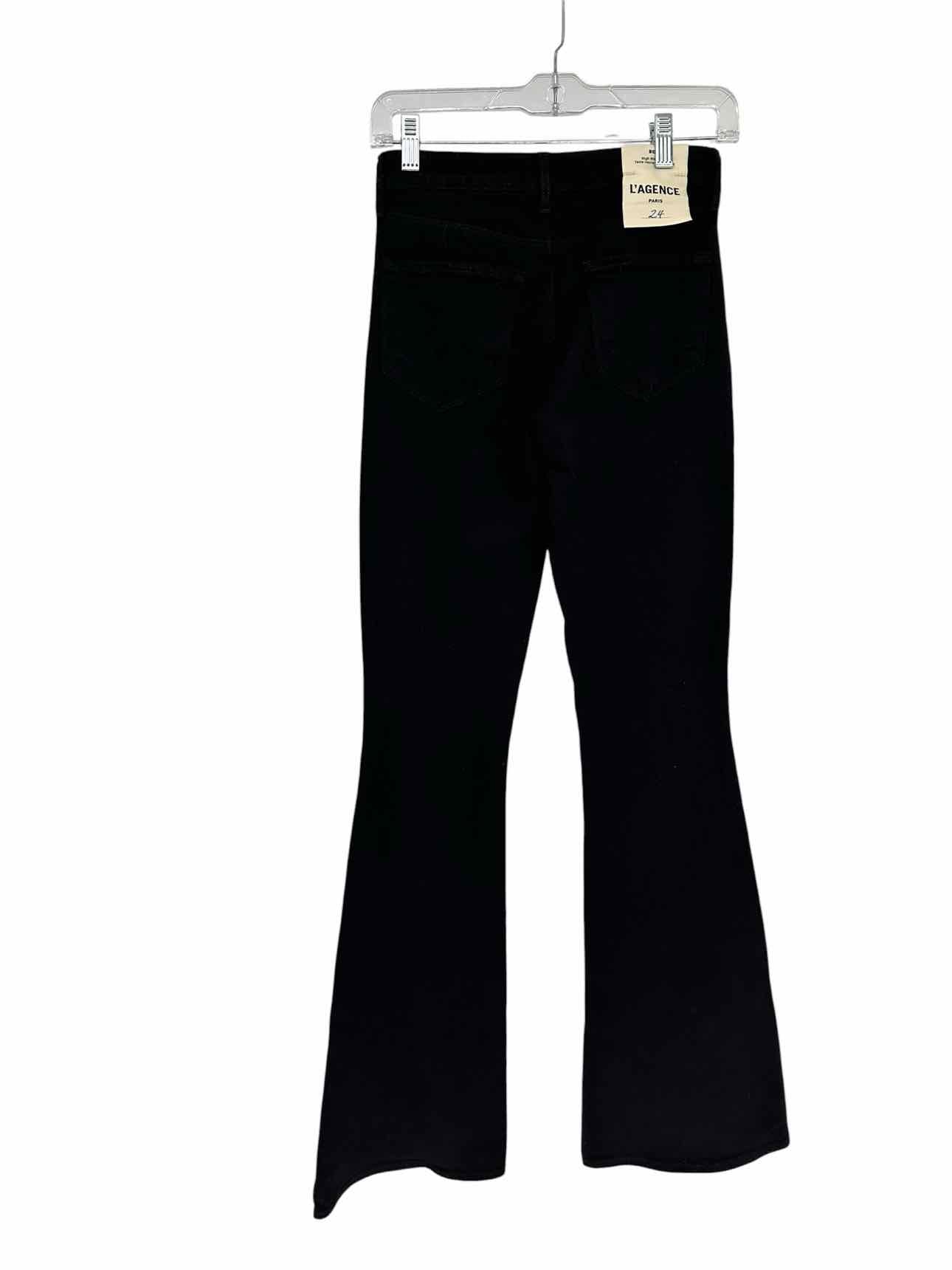 L'Agence Bell High-Rise Flare Jeans Black Size 0  **NEW**