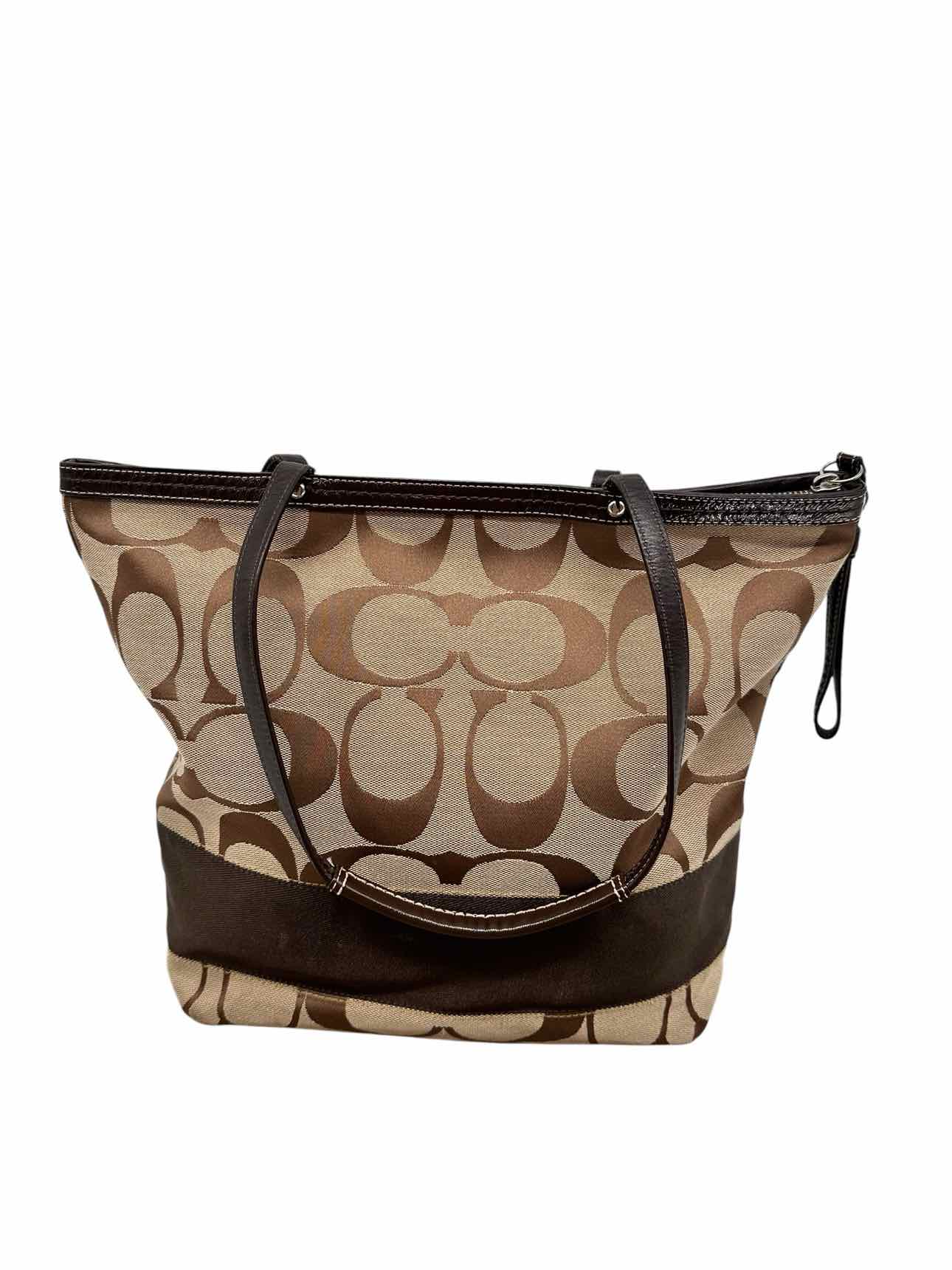 Coach Signature Tote Brown Canvas Tote