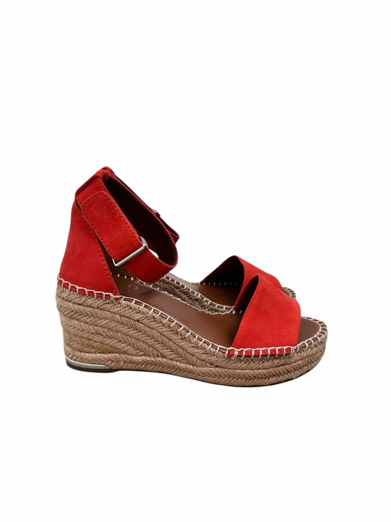 Franco Sorto Clemens Espadrille Wedge Sandal Coral Shoe Size 6.5 **NEW**
