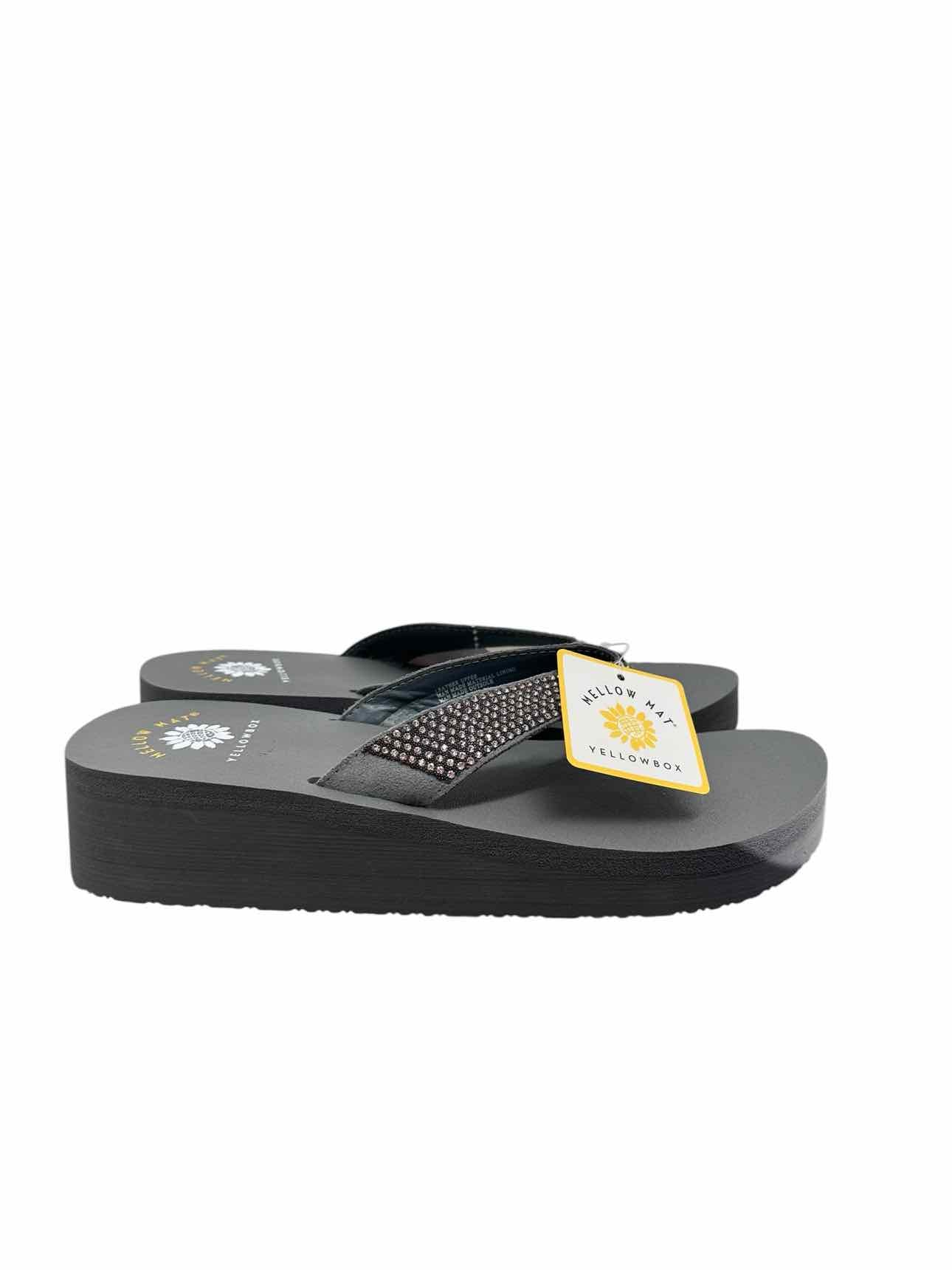 Yellow Box Cressida Mellow Mat Gray Flip Flops Shoe Size 8.5 **NEW**