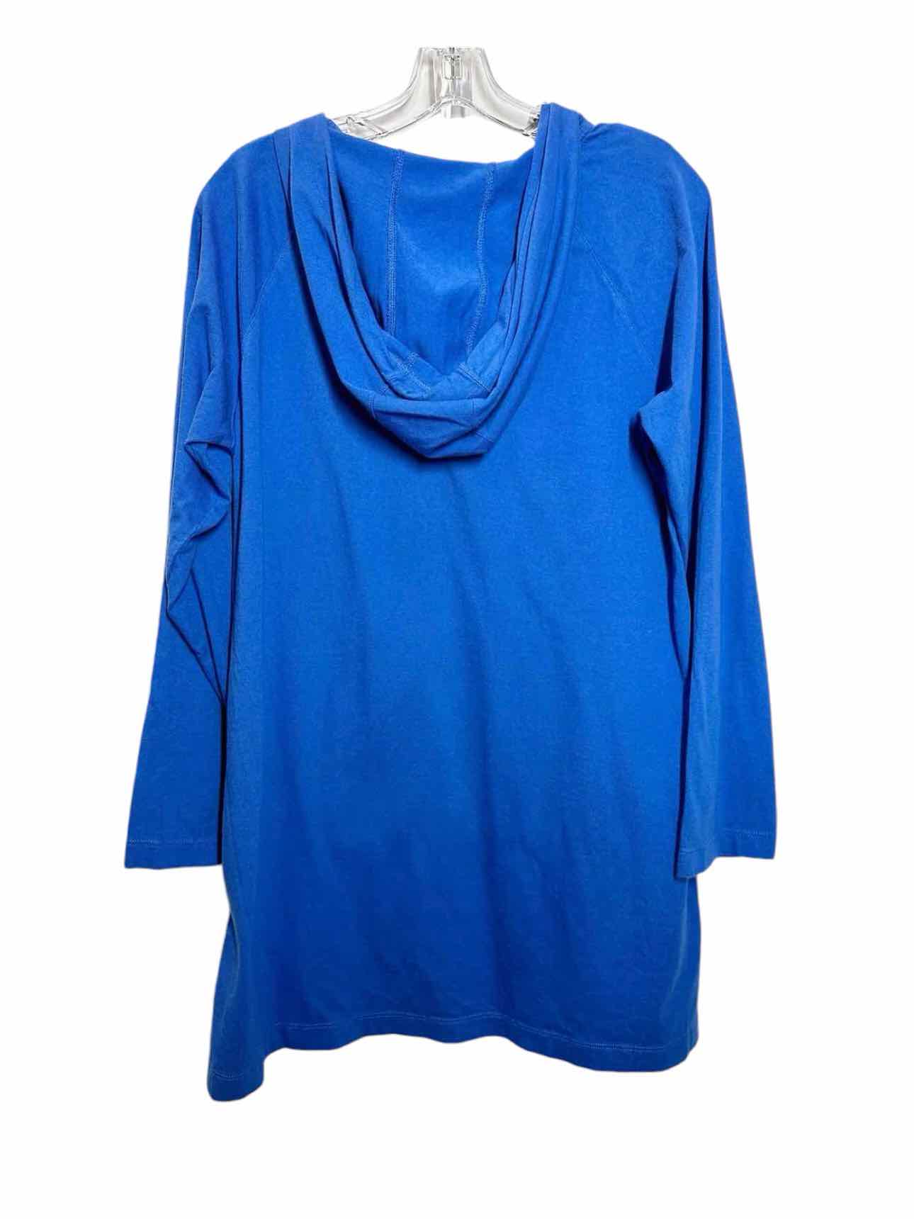 Land's End Royal Blue LOng Sleeve Hooded Coverup Size M