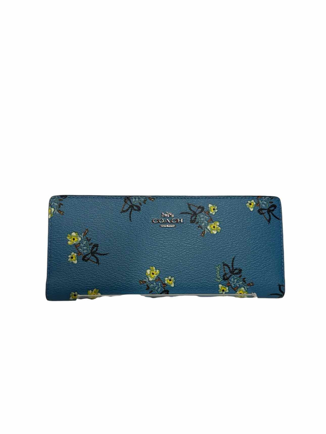 Blue Floral Coach Wallet