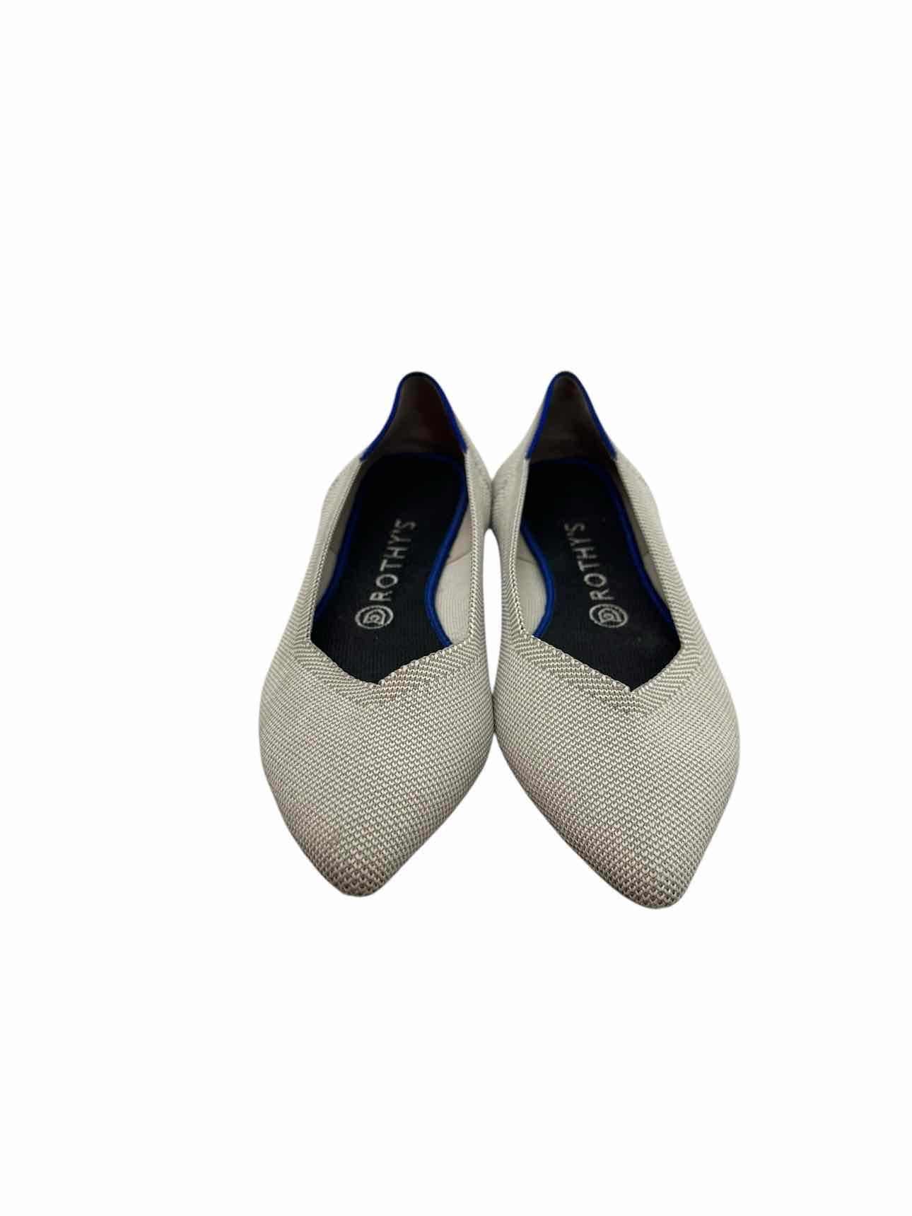 Rothy's Gray The Point Ballet Flat Shoe Size 8.5 **NEW**