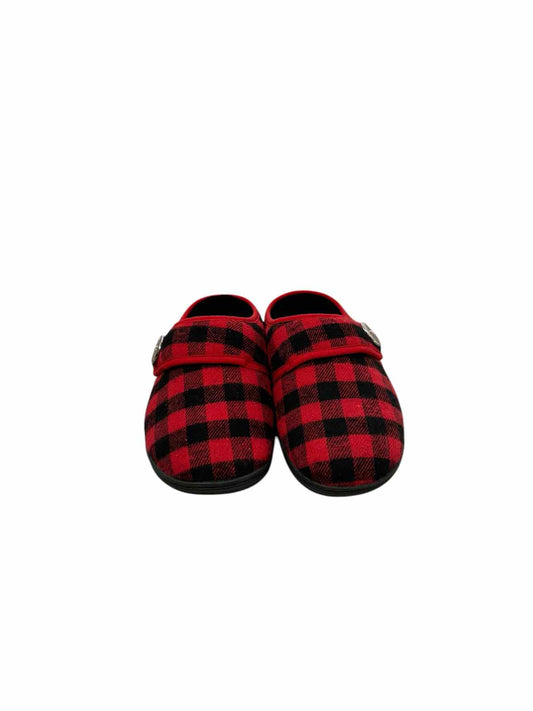 Vionic Red Plaid Slippers SHOE SIZE 5