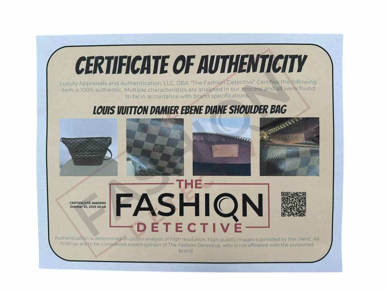 Louis Vuitton Damier Ebene Diane Shoulder Bag **AS IS**