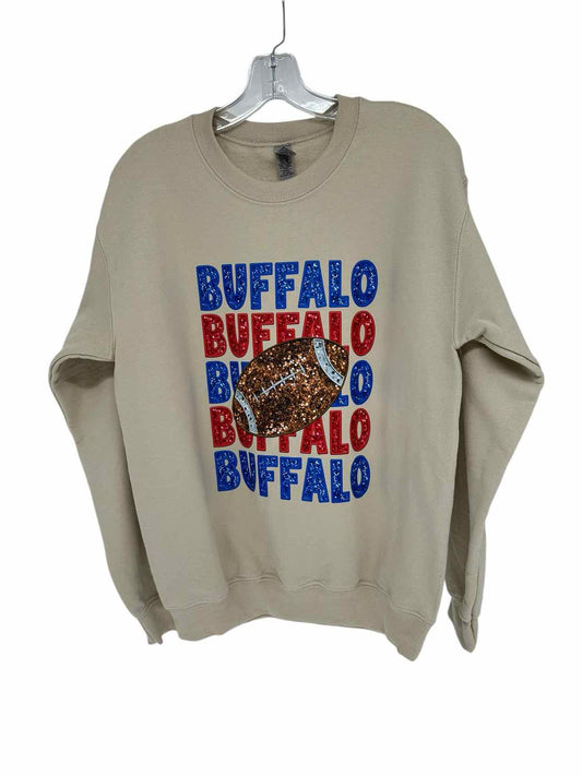 True Stitches Buffalo Football Beige Size S Sweatshirt **NEW**