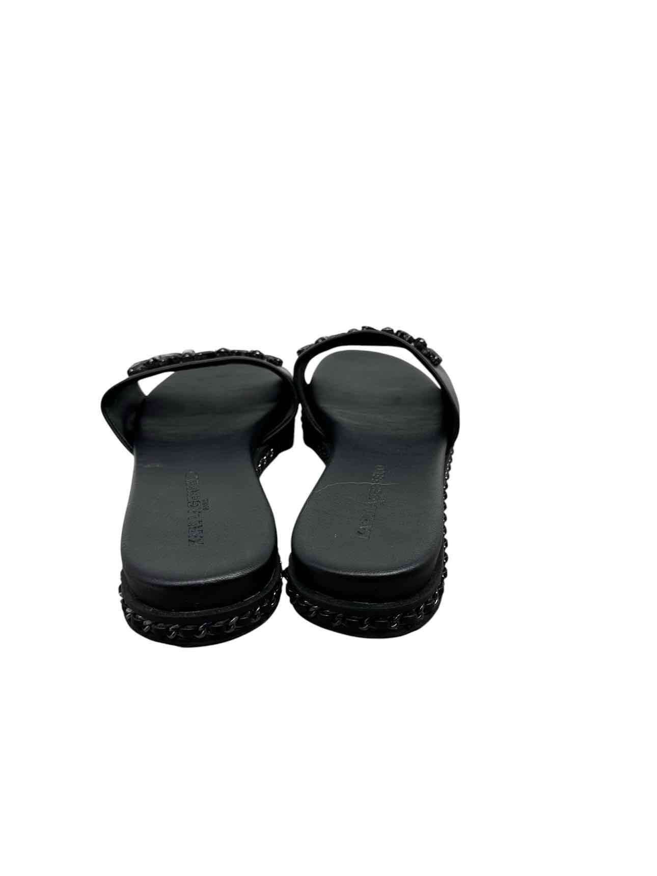Karl Lagerfeld Bijou Black Sandals Shoe Size 7