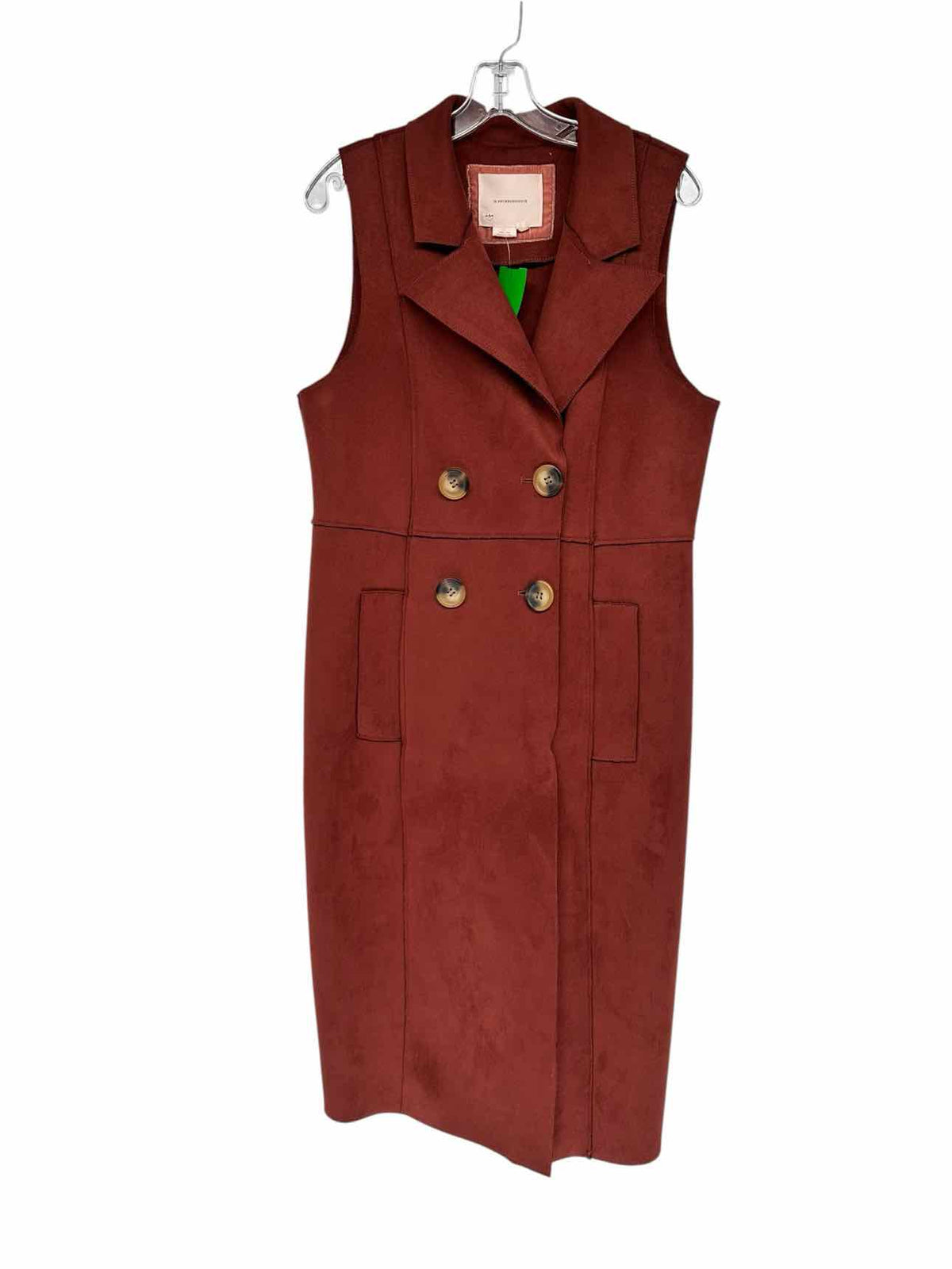 by Anthropologie Rust Tandy Longline Utility Topper Vest Size M
