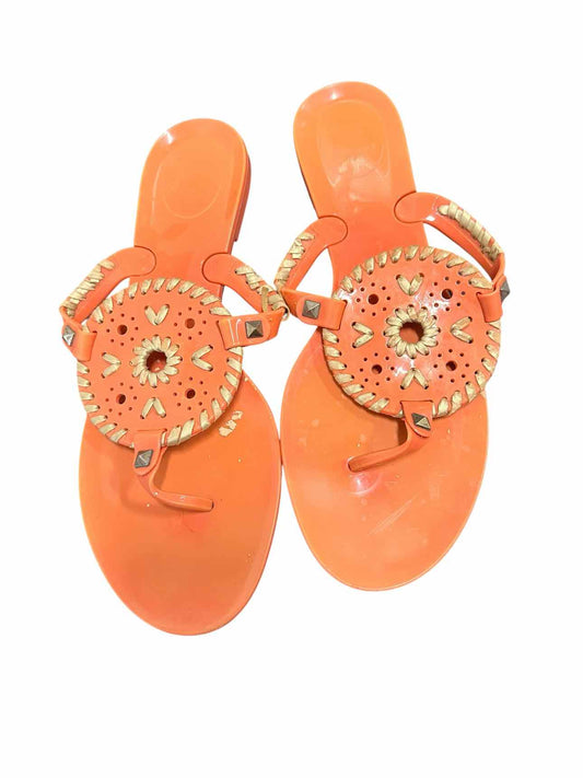 Jack Rogers Georgica Jelly Thong Sandal Orange Shoe Size 8