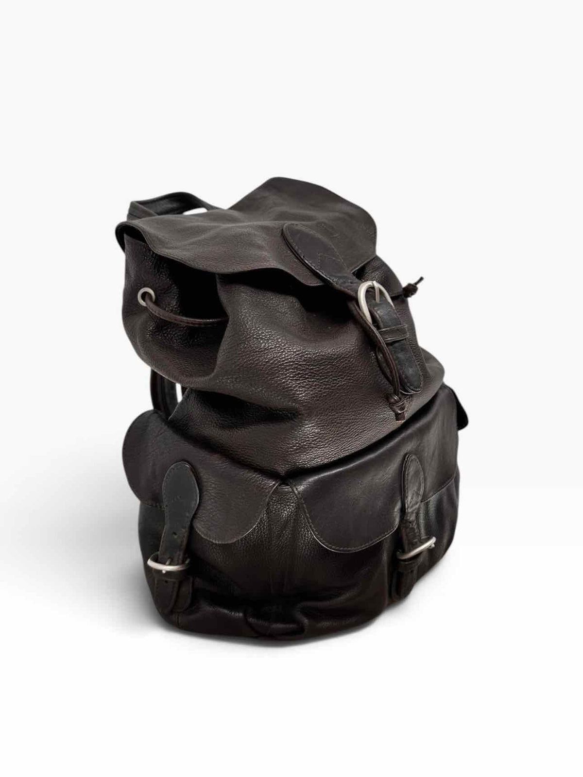 London Fog Vintage Brown Leather Backpack