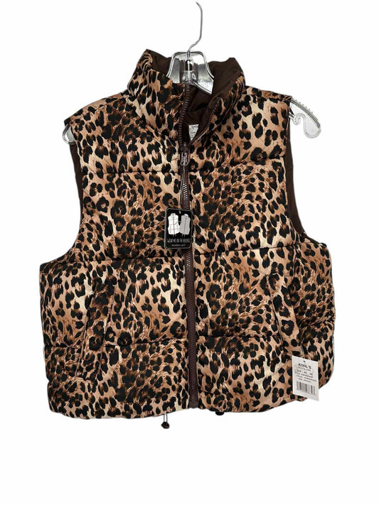 Madden Girl Reversible Tan Croppped Puffer Vest Size M **NEW**