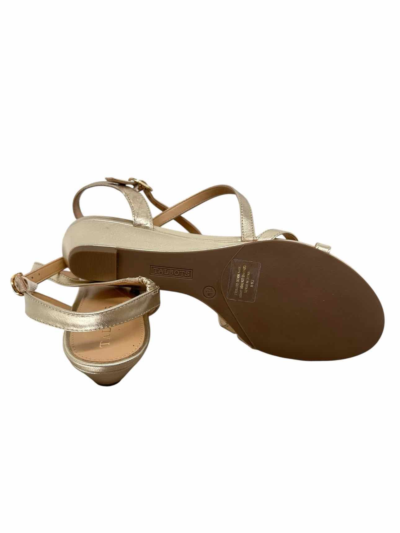 Talbots Gold Shoe Size 7.5 Sandals **NEW**