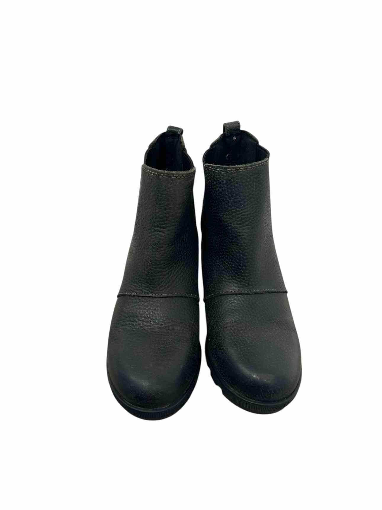 Sorel Joan of Arctic Chelsea Wedge Bootie Black Shoe Size 6.5