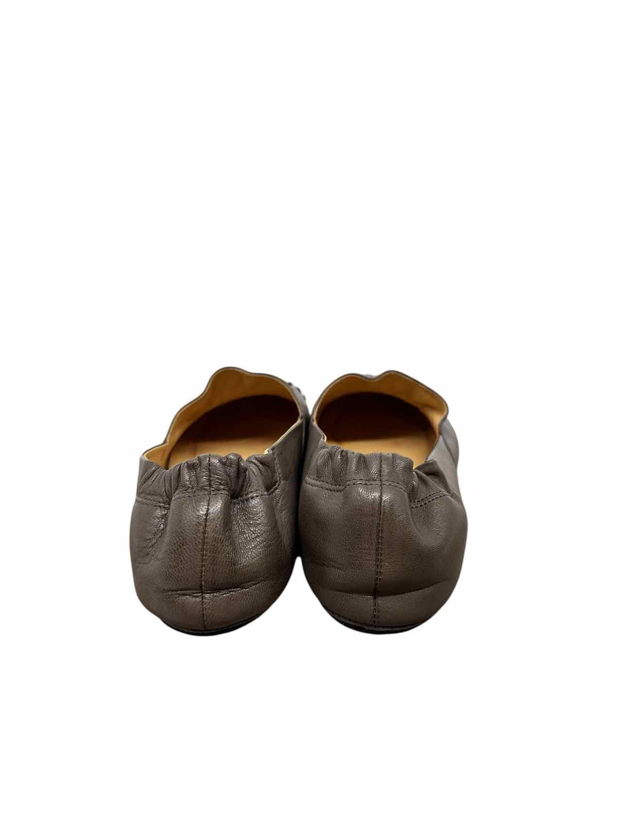 Chocolat Blu Vic Pleated Gray Flats Shoe Size 7