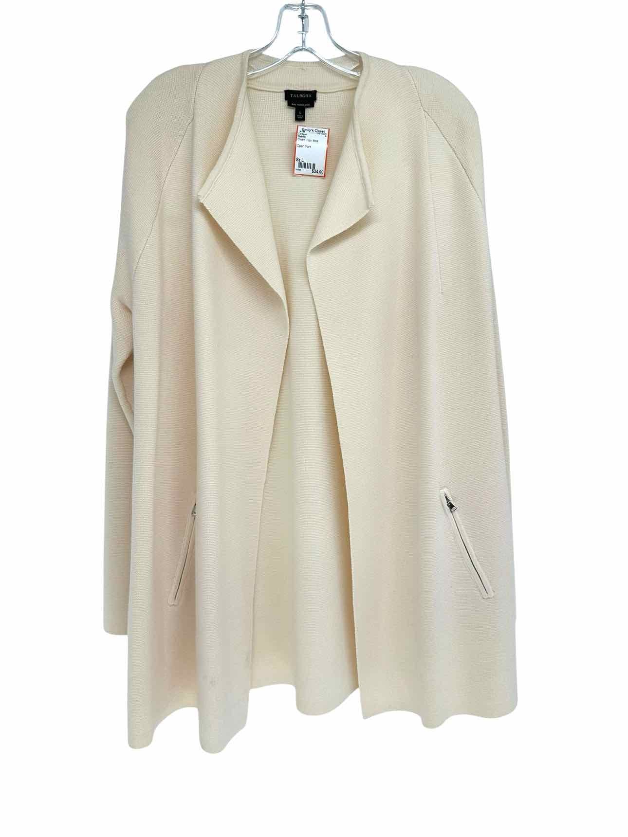 Talbots Cream Size L Cardigan