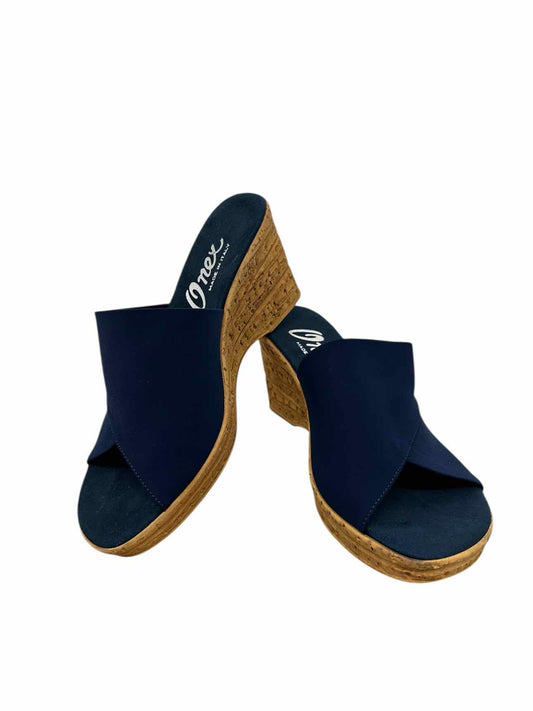 Onex Christina Cork Wedge Navy Shoe Size 9 **NEW**