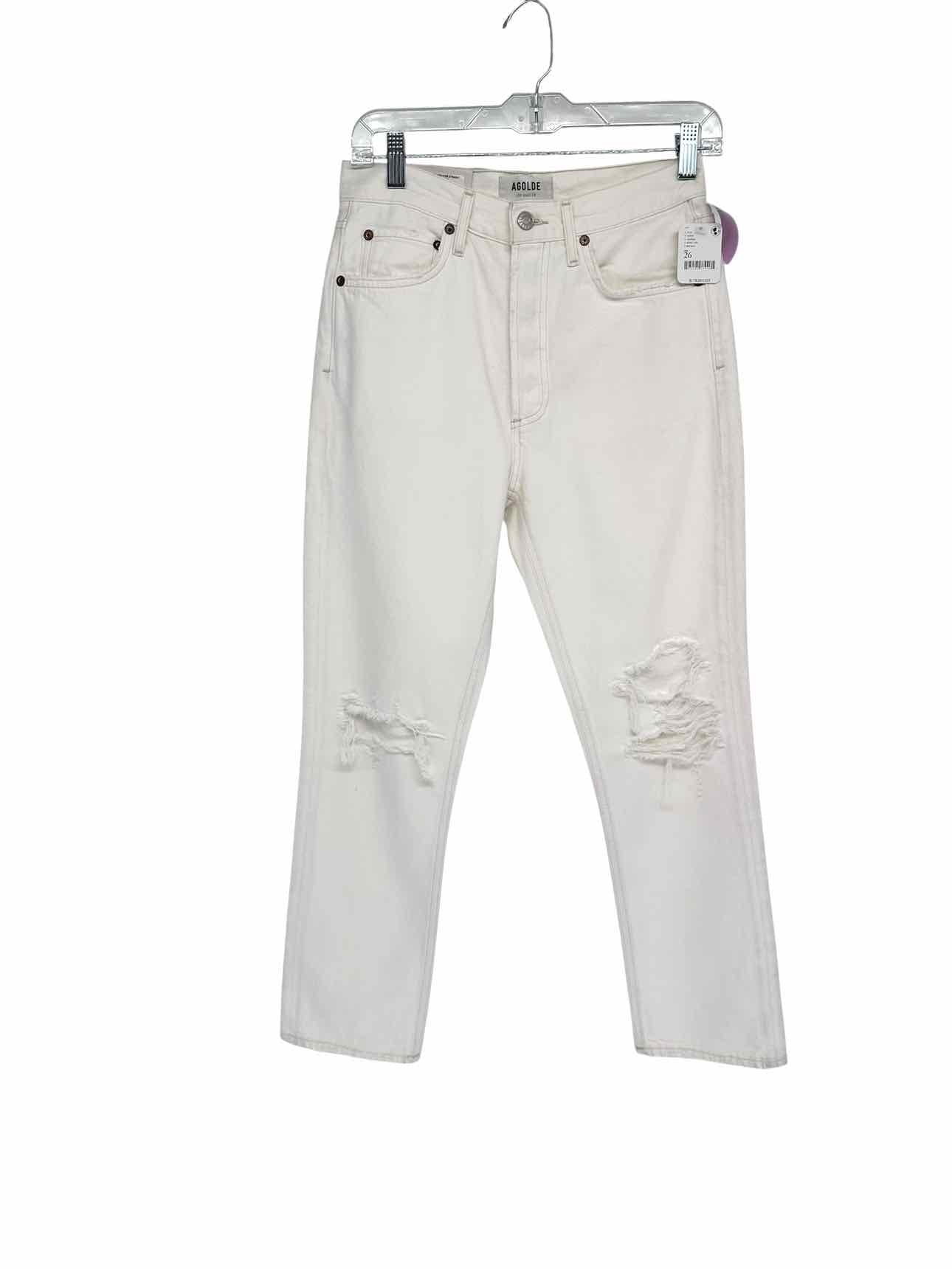 Agolde White Riley High-Rise Straight Crop Jeans Size 4 **NEW**