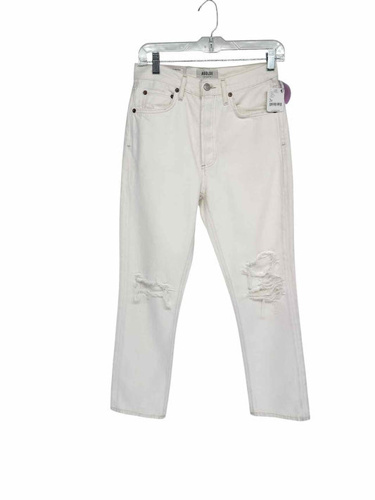 Agolde White Riley High-Rise Straight Crop Jeans Size 4 **NEW**
