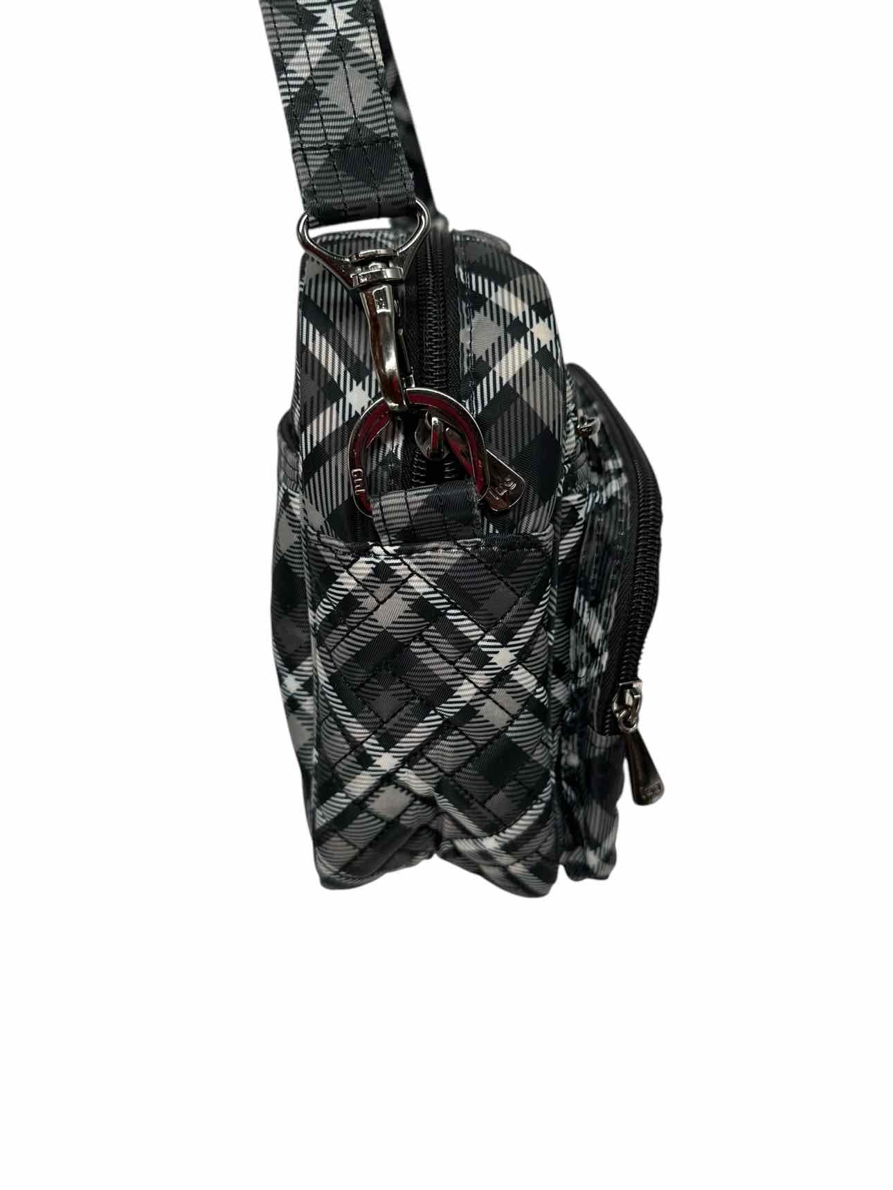 Lug Gray Plaid Nylon Crossbody