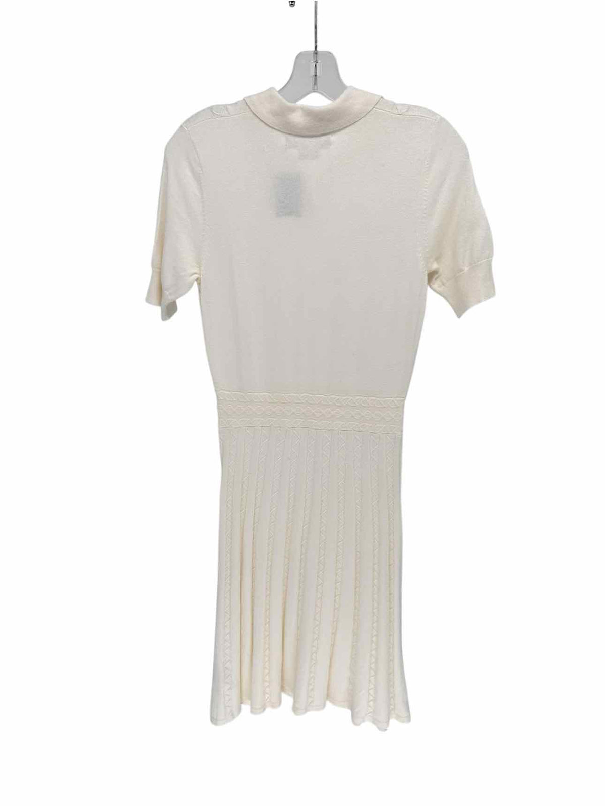 Gal Meets Glam Cream Elliott Cable Knit Polo Dress Size S