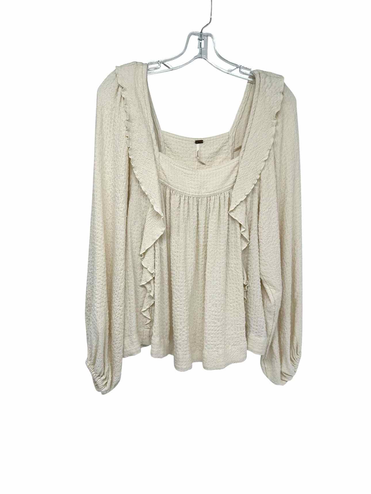 Free People Bonny Blouse Cream Size S