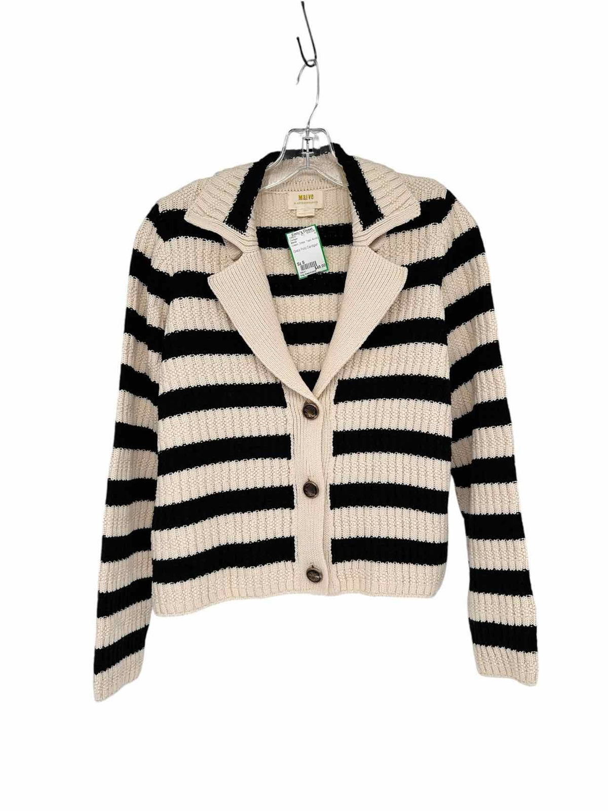 Maeve Greta Polo Cardigan Cream Size S