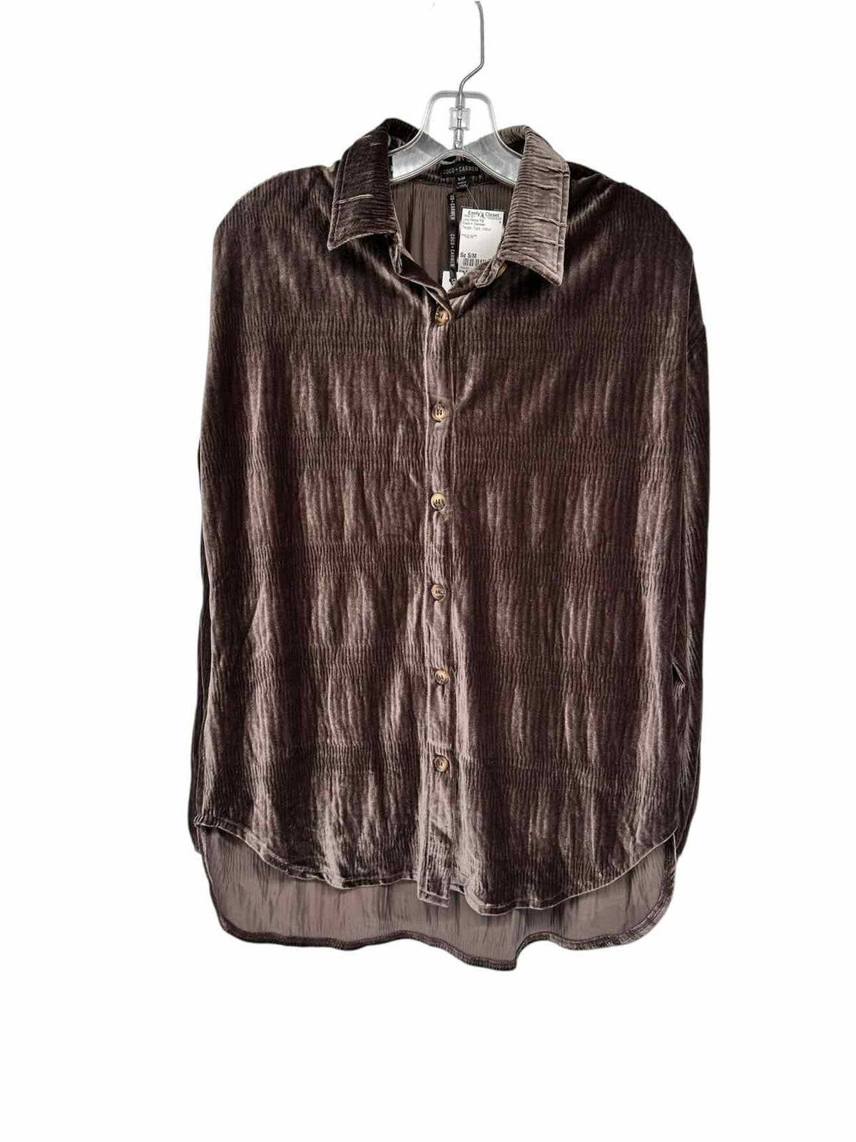 Coco +  Carmen Taupe Size S/M Long Sleeve Top **NEW**