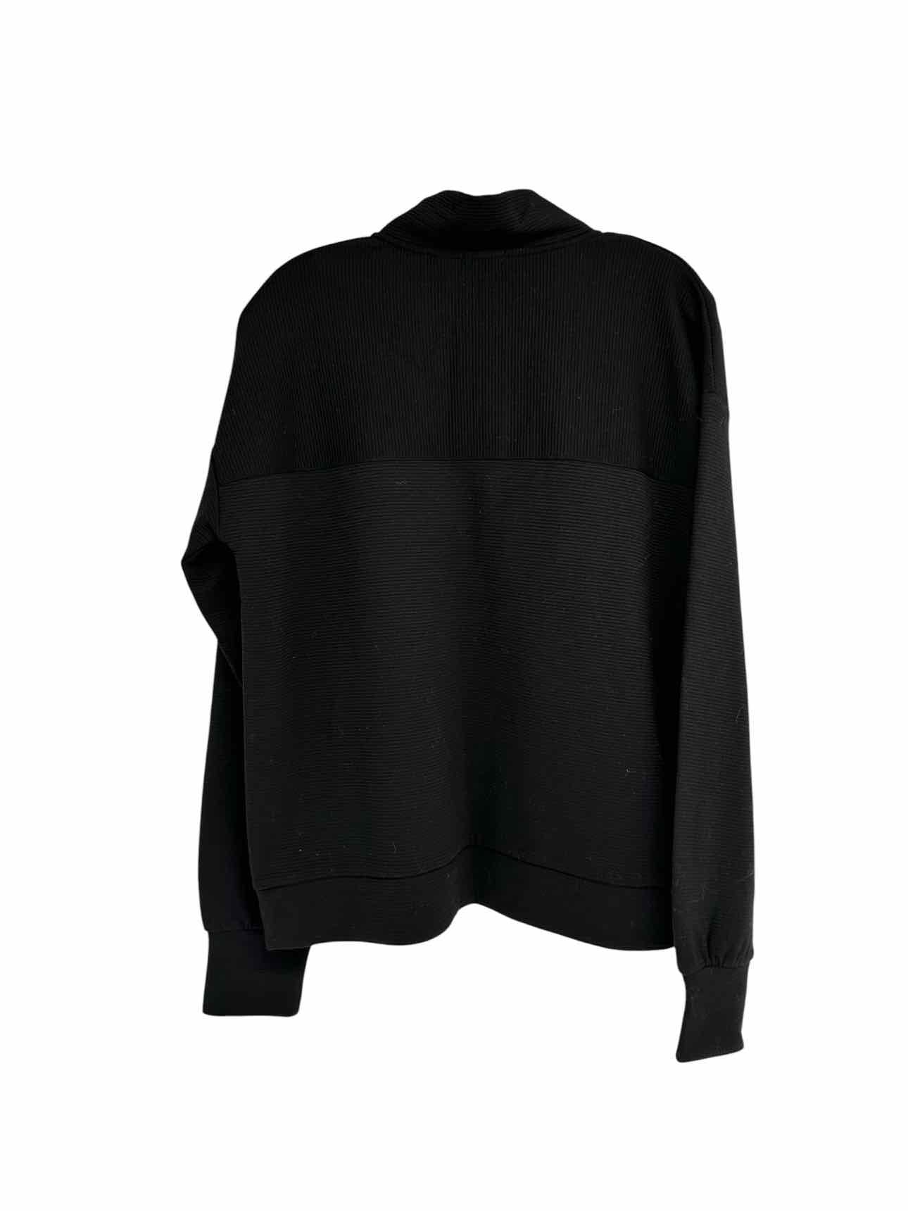 Coco +  Carmen Black Ribbed Quarter-Zip Size S/M  **NEW**