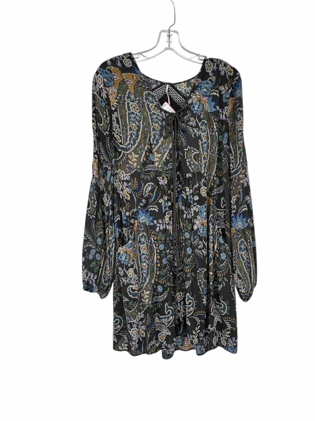 Free People Rain or Shine Paisley Mini Dress Size L