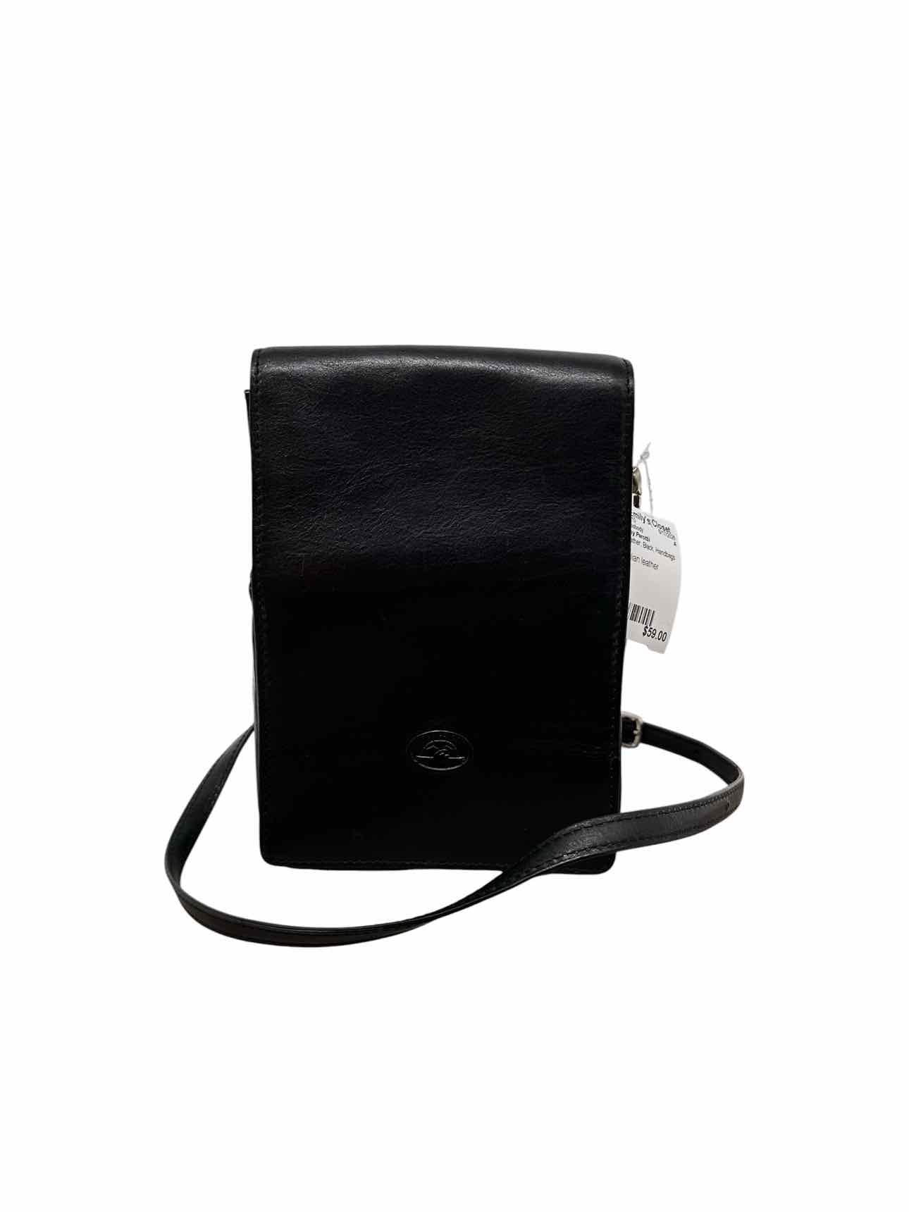 Tony Perottii Black Leather Crossbody