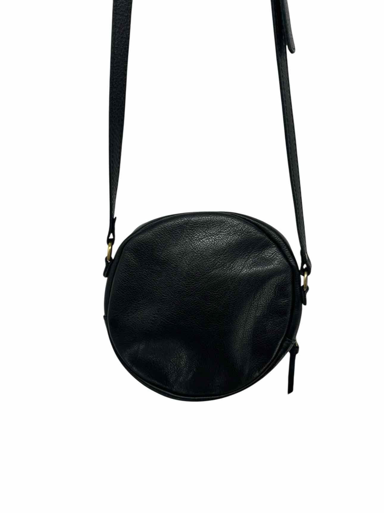 Portland Leather Goods Empire Circle Black Leather Crossbody