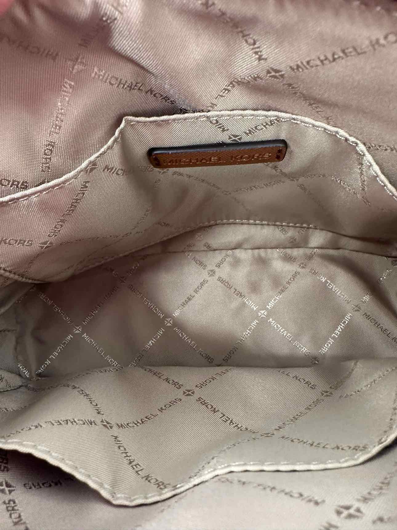 Michael Kors Jet Set Travel Medium Dome Tan Leather Crossbody