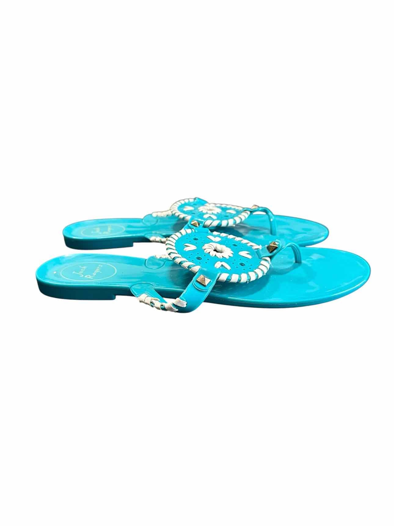 Jack Rogers Georgica Jelly Thong Sandal Turquoise Shoe Size 8
