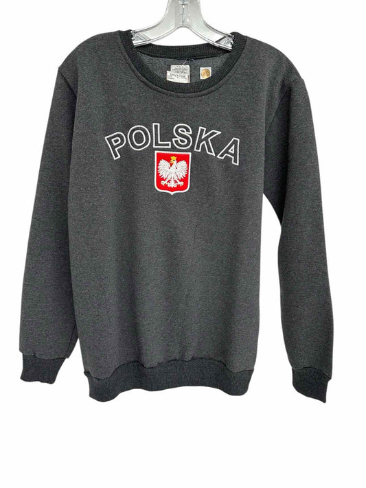 Charcoal Polska Embroidered Sweatshirt Size XS **NEW**
