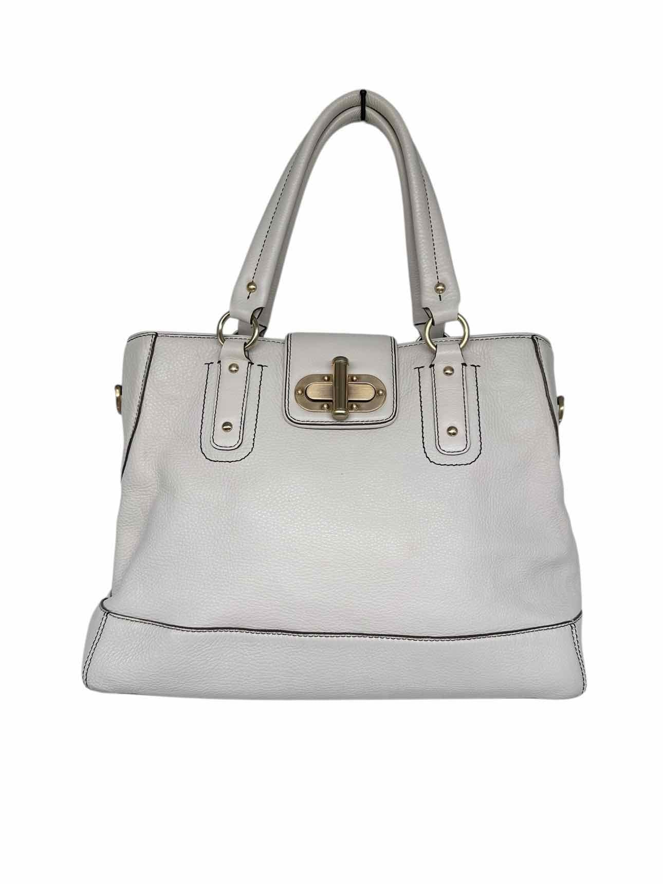 Ann Taylor Off-White Leather Satchel