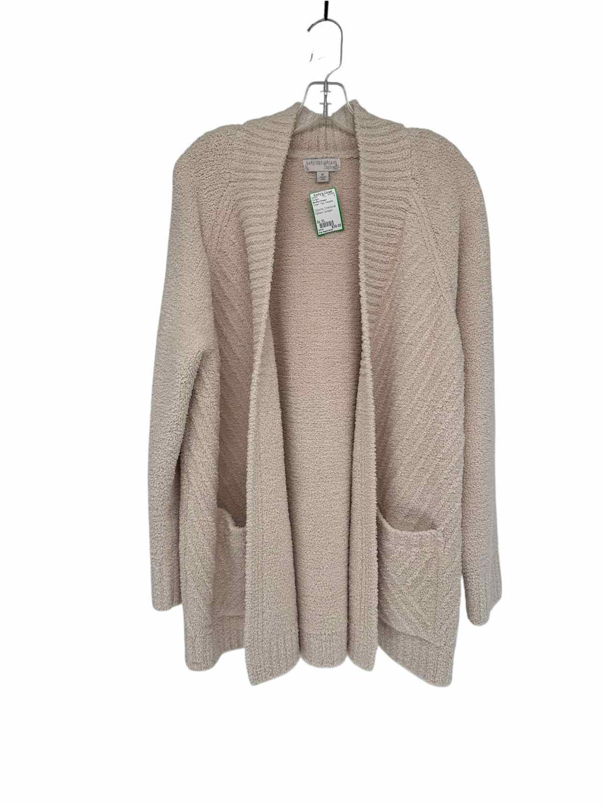 Barefoot Dreams Cream Cozychic Directional Ribbed Cardigan Size XL