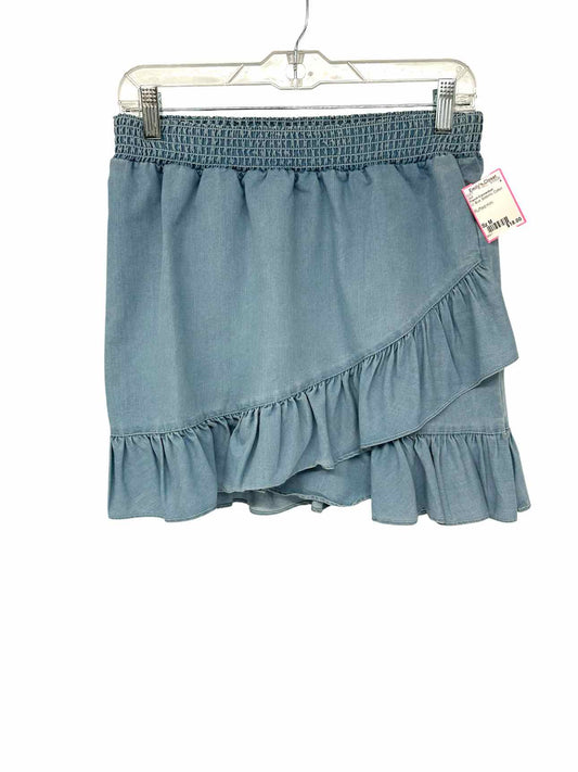 French Connection Lt. Blue Ruffled Mini Skirt Size M