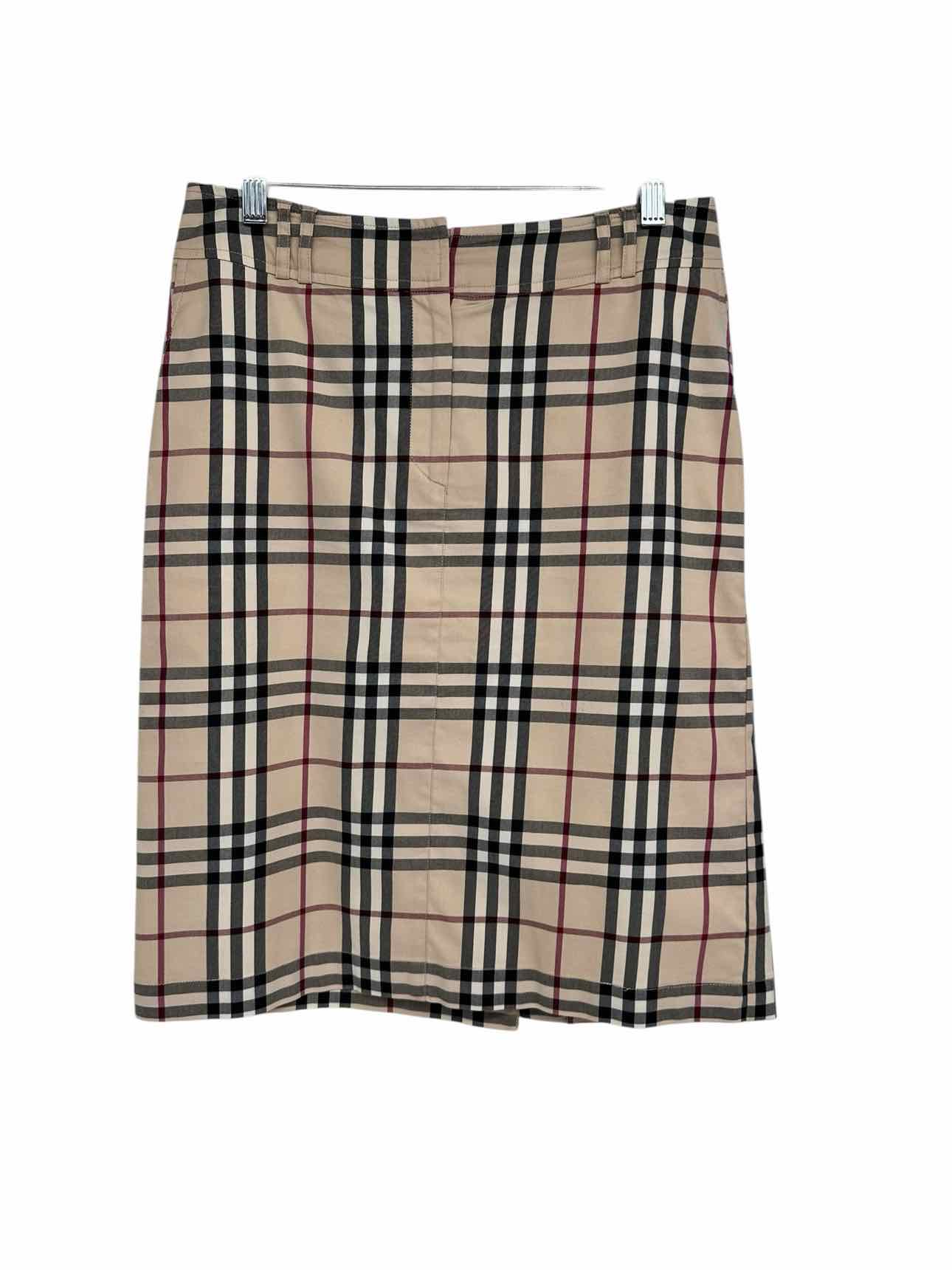 Burberry Nova Check Pencil Skirt Tan Size 8