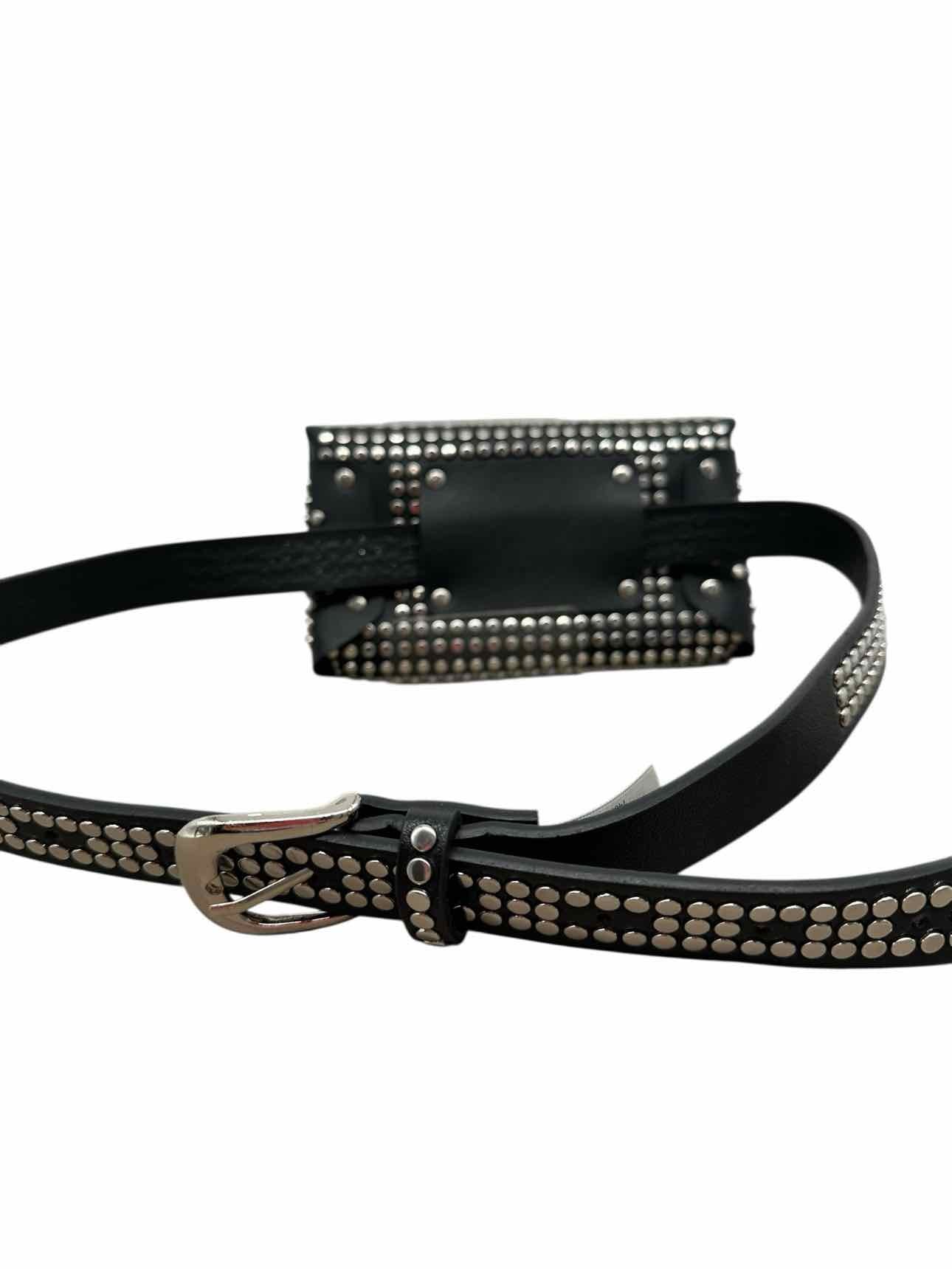 Charlie Paige Studded Black Faux Leather Belt