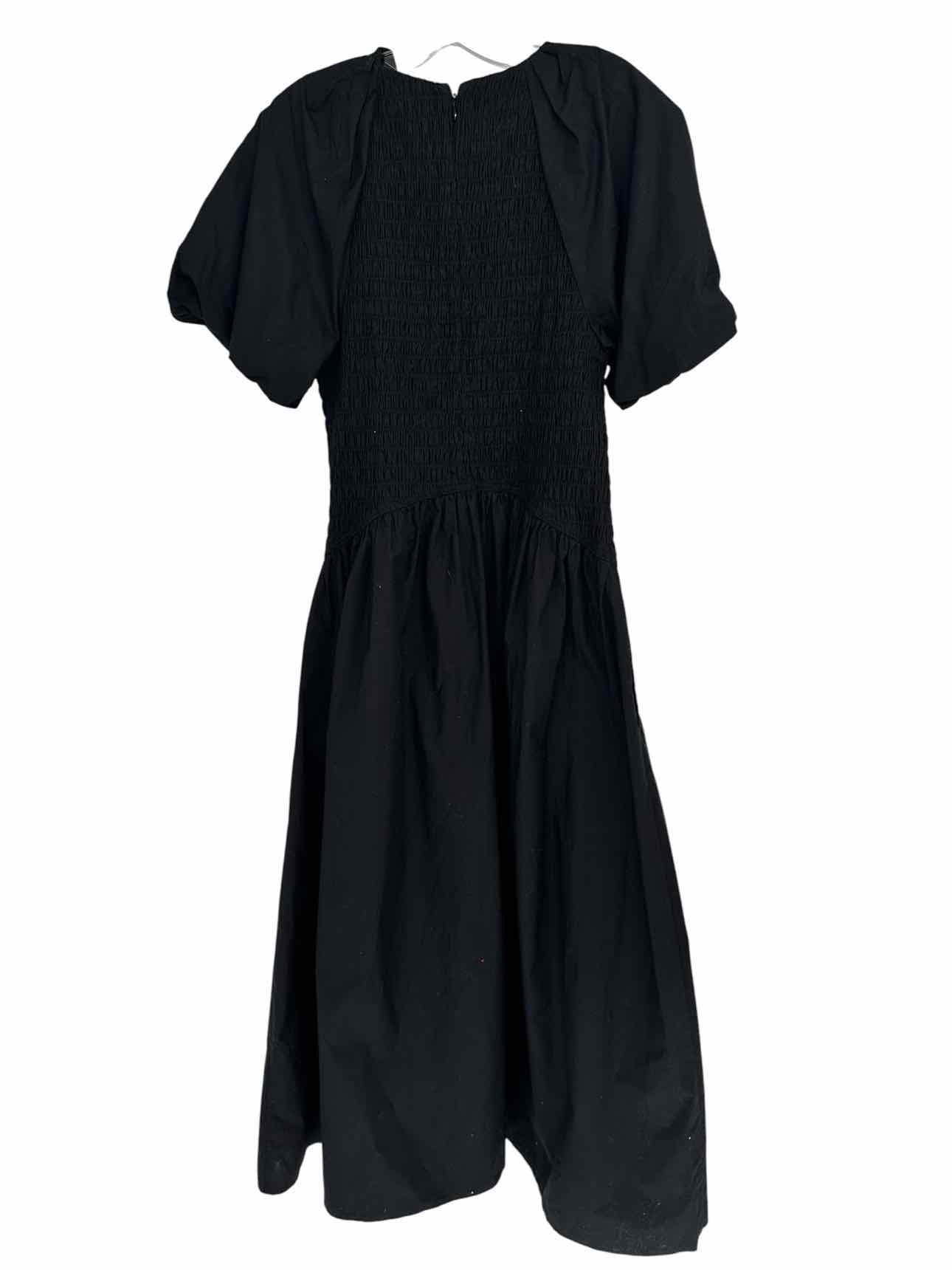 J. Crew Black Smocked Midi Dress Size S **NEW**