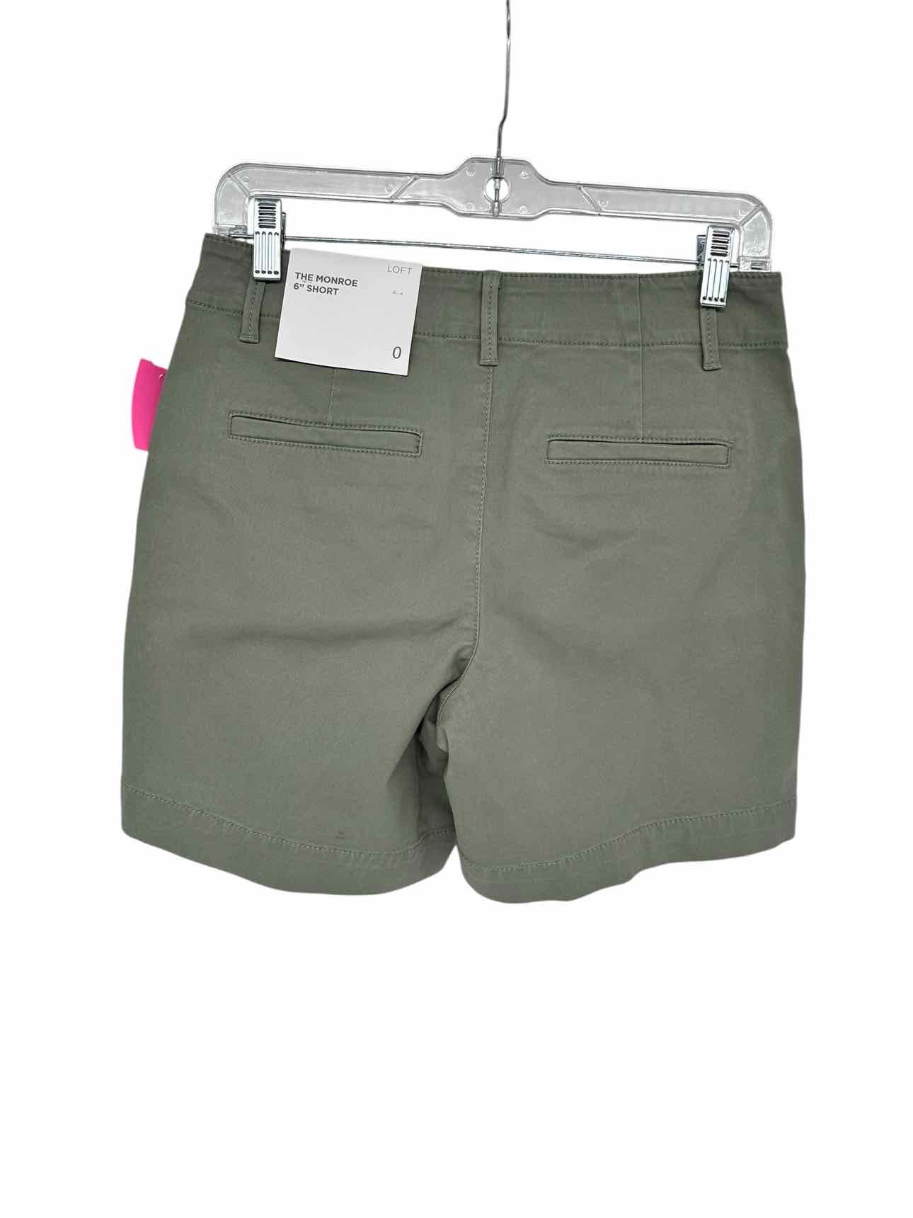 Loft The Monroe 6" Short Green Size 0 **NEW**