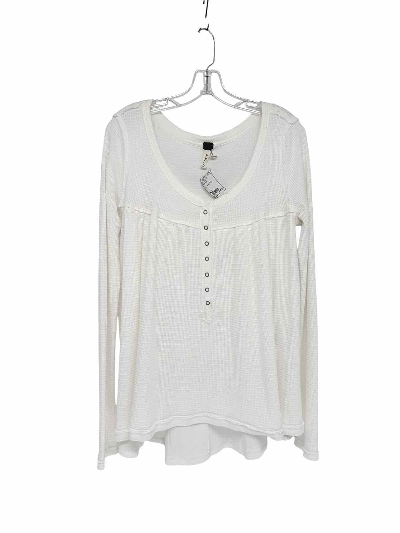 We The Free White Kai Henley Top Size L