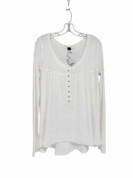 We The Free White Kai Henley Top Size L