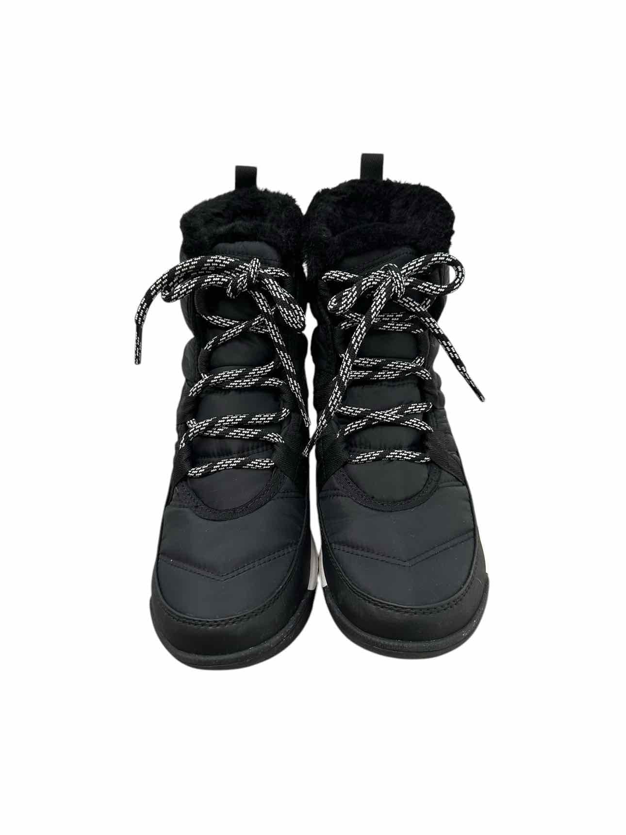 Sorel Black Whitney Frosty Waterproof Lace Boots Shoe Size 6.5