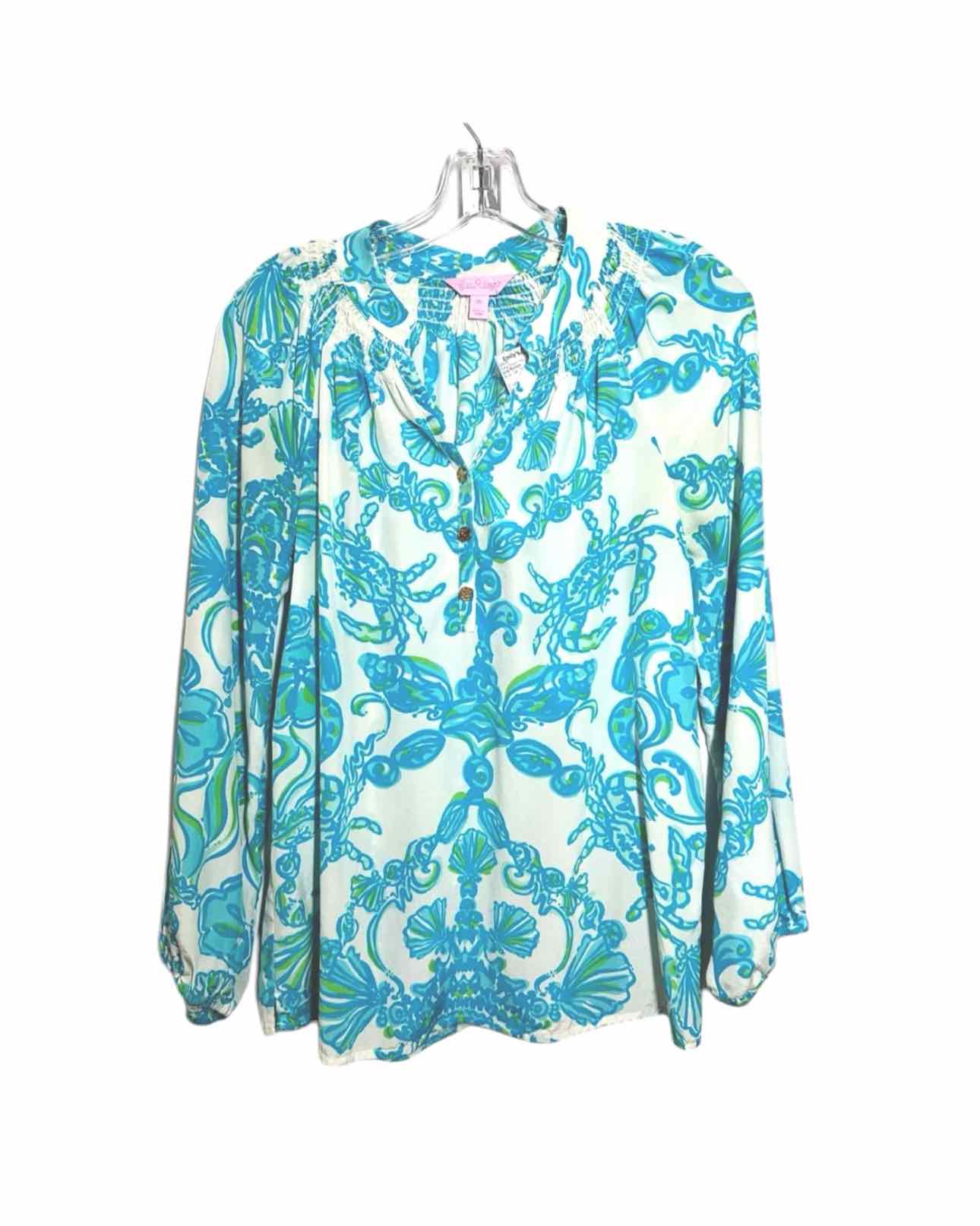 Lilly Pulitzer Blue Size XS Long Sleeve Top