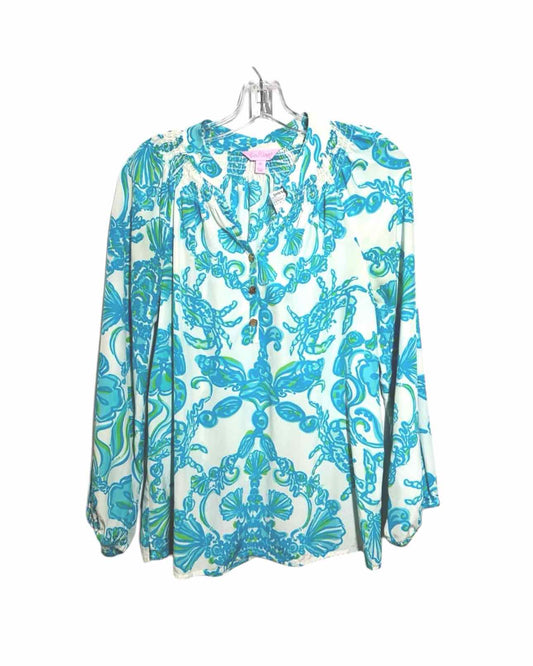 Lilly Pulitzer Blue Size XS Long Sleeve Top