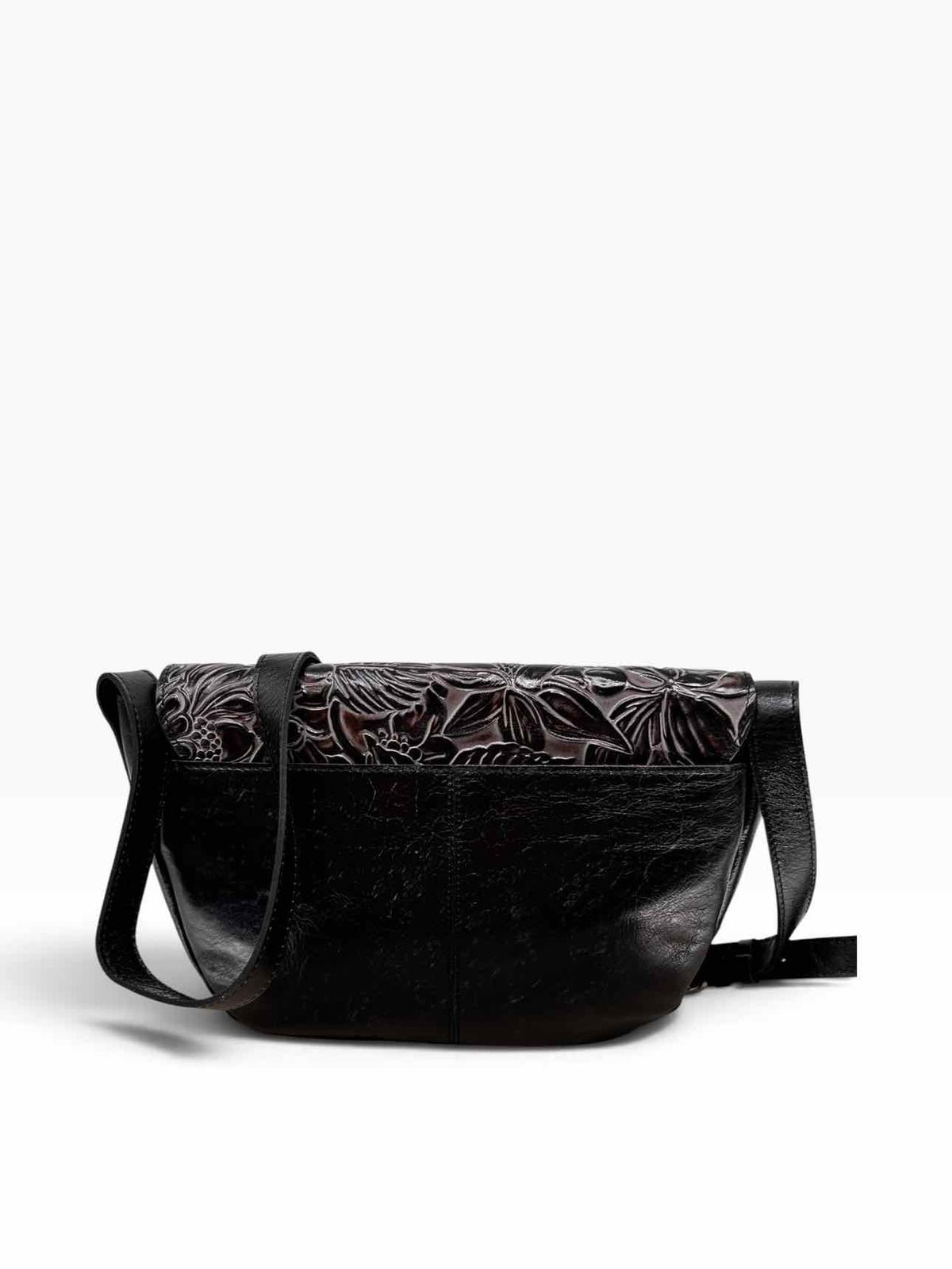 Patricia Nash Torri Floral Tooled Crossbody Saddle Bag