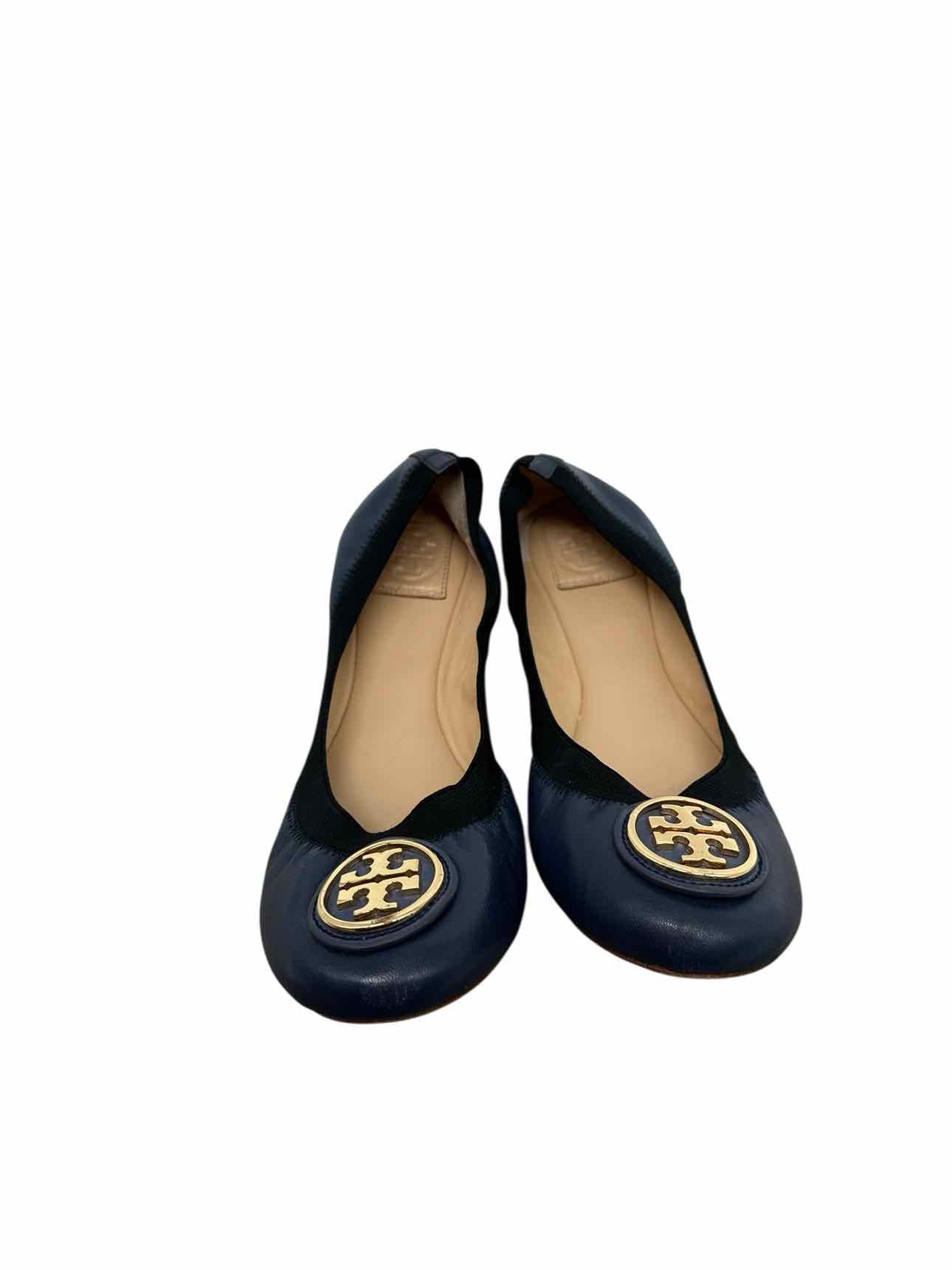 Tory Burch Caroline Ballet Flats Navy Shoe Size 10